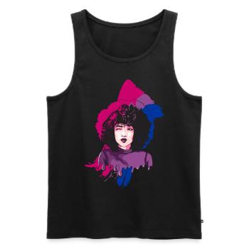 Afro Girl Bisexual Flag BI Black Story - Débardeur bio Premium Homme - noir - Devant - AI Model Male 178 light (178cm)