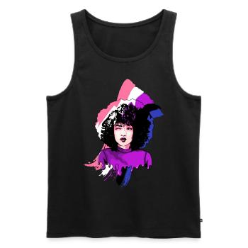 Afro Girl Genderfluid Flag Black History M - Débardeur bio Premium Homme - noir - Devant - AI Model Male 178 light (178cm)
