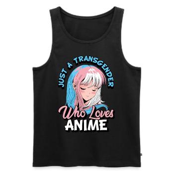 Fille d’anime trans juste une transgenre qui aime l’anime - Débardeur bio Premium Homme - noir - Devant - Michal (187cm)