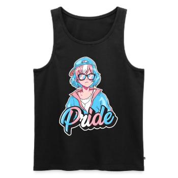 Transgender Stolz Japanisch Cool Anime Mädchen Tra - Männer Premium Bio Tank Top - Schwarz - Vorne - Michal (187cm)