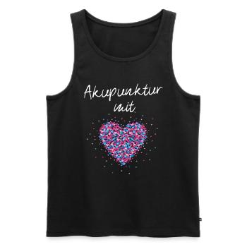 Akupunktur mit Herz Akupunkteur Akupunkturtherapie - Männer Premium Bio Tank Top - Schwarz - Vorne - AI Model Male 178 light (178cm)