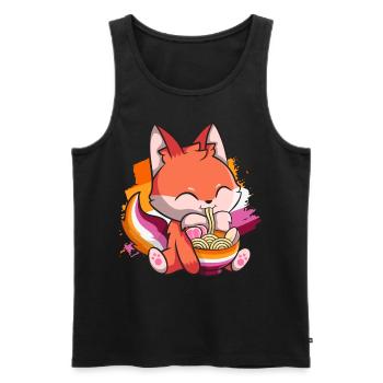 Lesbian Pride Gay Kawaii Fox Ramen Noodles Le - Débardeur bio Premium Homme - noir - Devant - Michal (187cm)