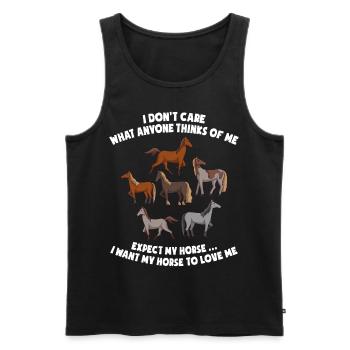 I Don't Care What Anyone Thinks Of Me Pferde - Männer Premium Bio Tank Top - Schwarz - Vorne - Michal (187cm)