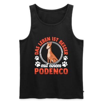 Leben mit Podenco spanischer Podenco - Männer Premium Bio Tank Top - Schwarz - Vorne - AI Model Male 178 light (178cm)