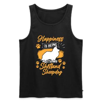 Shetland Sheepdog happy British sheepdog - Men's Premium Organic Tank Top - black - Front - AI Model Male 178 light (178cm)