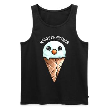 Snowman Ice Cone Merry Christmas - Männer Premium Bio Tank Top - Schwarz - Vorne - AI Model Male 178 light (178cm)