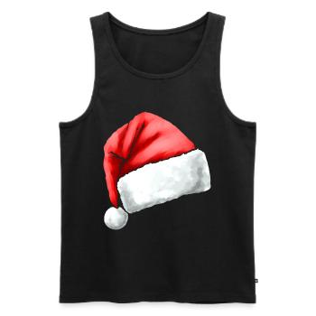 Chapeau de Père Noël - Débardeur bio Premium Homme - noir - Devant - Michal (187cm)