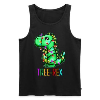 Arbre de Noël Rex T-Rex Fairy Lights Light Chain - Débardeur bio Premium Homme - noir - Devant - AI Model Male 178 light (178cm)