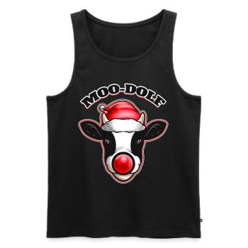 Vache habillée en Rodolf le renne Moo-dolf - Débardeur bio Premium Homme - noir - Devant - Michal (187cm)