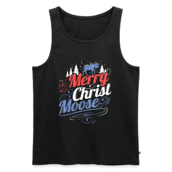 Merry Christ Moose Merry Christmas - Männer Premium Bio Tank Top - Schwarz - Vorne - Michal (187cm)