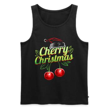 Cherry Christmas Santas Hat Merry Christmas - Männer Premium Bio Tank Top - Schwarz - Vorne - Michal (187cm)