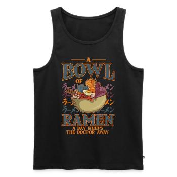 A Bowl Of Ramen A Day Keeps The Doctor Away Anime - Men's Premium Organic Tank Top - black - Front - Michal (187cm)