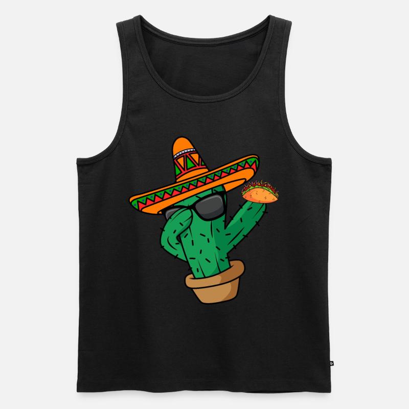Dabbing Cactus Mexican Fiesta Taco Cinco De Mayo - Männer Premium Bio Tank Top - Schwarz