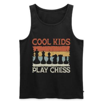 Cool Kids Play Chess Vintage Chess Player - Débardeur bio Premium Homme - noir - Devant - Michal (187cm)