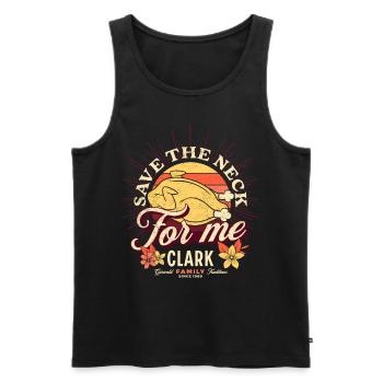 Save The Neck For Me Clark Thanksgiving Turkey - Débardeur bio Premium Homme - noir - Devant - Michal (187cm)