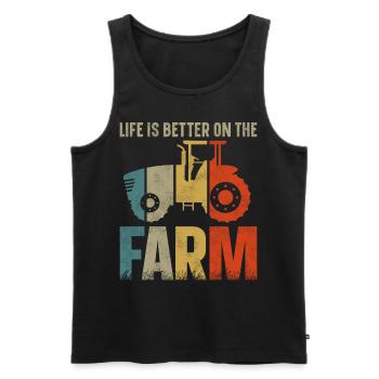 Farming Farmer Vintage Tractor - Männer Premium Bio Tank Top - Schwarz - Vorne - Michal (187cm)
