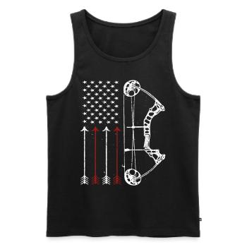 Archer de tir à l’arc - Débardeur bio Premium Homme - noir - Devant - Michal (187cm)