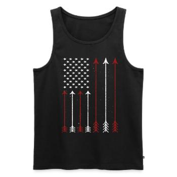 Archer de tir à l’arc - Débardeur bio Premium Homme - noir - Devant - Michal (187cm)