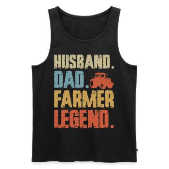 Farming Farmer Dad Father Vintage - Men's Premium Organic Tank Top - black - Front - Michal (187cm)