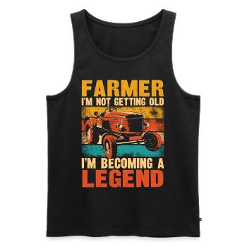 Farming Farmer Retired Vintage - Men's Premium Organic Tank Top - black - Front - Michal (187cm)