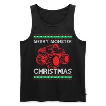 Monster Truck Ugly Christmas - Merry Monster Chris - Débardeur bio Premium Homme - noir - Devant - Michal (187cm)