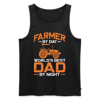 Farming Farmer Dad Father Vintage - Men's Premium Organic Tank Top - black - Front - Michal (187cm)