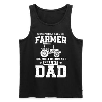 Farming Farmer Dad Father Vintage - Men's Premium Organic Tank Top - black - Front - Michal (187cm)