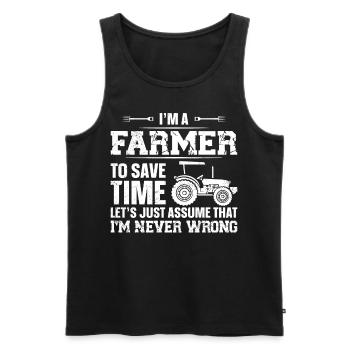 Farming Farmer Vintage Tractor I'm - Men's Premium Organic Tank Top - black - Front - Michal (187cm)
