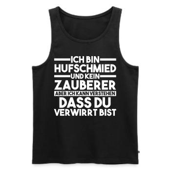 Hufbeschlagschmied Pferdeschmied Hufschmied - Männer Premium Bio Tank Top - Schwarz - Vorne - Michal (187cm)