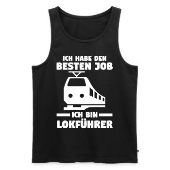 Eisenbahn Dampflok Lokomotive Lokführer - Männer Premium Bio Tank Top - Schwarz - Vorne - Michal (187cm)