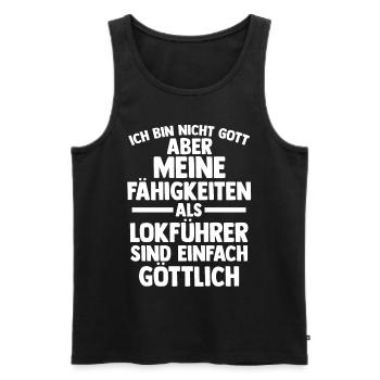 Eisenbahn Dampflok Lokomotive Lokführer - Männer Premium Bio Tank Top - Schwarz - Vorne - Michal (187cm)
