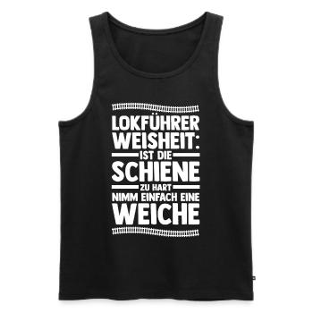 Eisenbahn Dampflok Lokomotive Lokführer - Männer Premium Bio Tank Top - Schwarz - Vorne - Michal (187cm)