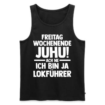 Eisenbahn Dampflok Lokomotive Lokführer - Männer Premium Bio Tank Top - Schwarz - Vorne - Michal (187cm)