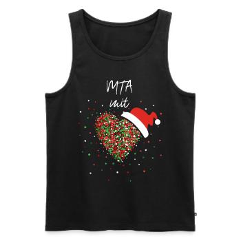 MTA mit Herz Nikolausmütze Weihnachtsmotiv - Männer Premium Bio Tank Top - Schwarz - Vorne - Michal (187cm)