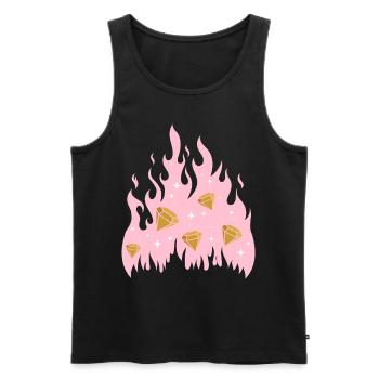 New Money Aesthetic Fire Flame Diamond - Débardeur bio Premium Homme - noir - Devant - Michal (187cm)