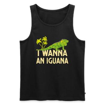 I want an iguana funny reptile lover - Men's Premium Organic Tank Top - black - Front - Michal (187cm)