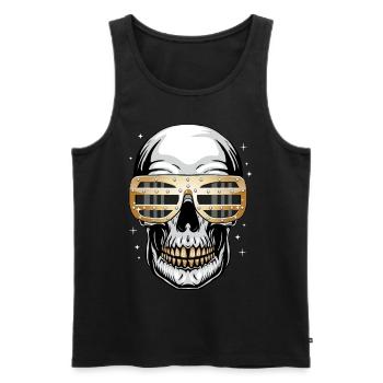 New Money Aesthetics Gothic Skull Goth - Men's Premium Organic Tank Top - black - Front - Michal (187cm)