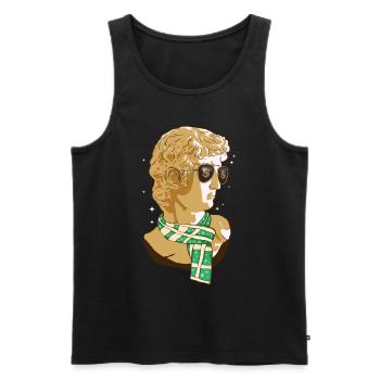 Neues Geld Ästhetische lustige David-Statue Michel - Männer Premium Bio Tank Top - Schwarz - Vorne - AI Model Male 178 light (178cm)