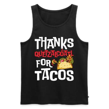 Drôle de tacos Quetzalcoatl Serpent Aztèque Dan - Débardeur bio Premium Homme - noir - Devant - AI Model Male 178 light (178cm)