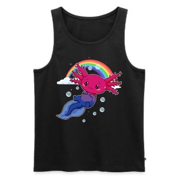 Bisexual Pride Bi Kawaii Axolotl Bisexual Flag - Débardeur bio Premium Homme - noir - Devant - AI Model Male 178 light (178cm)