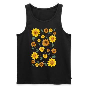 Bloomcore Esthétique Tournesols Flowercore Cott - Débardeur bio Premium Homme - noir - Devant - Michal (187cm)