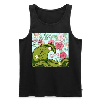 Bloomcore Aesthetic Big wave off Kanagawa Cotta - Men's Premium Organic Tank Top - black - Front - AI Model Male 178 light (178cm)