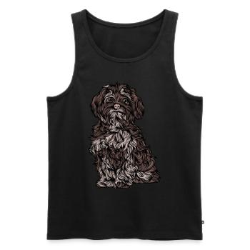 Hund - Männer Premium Bio Tank Top - Schwarz - Vorne - Michal (187cm)