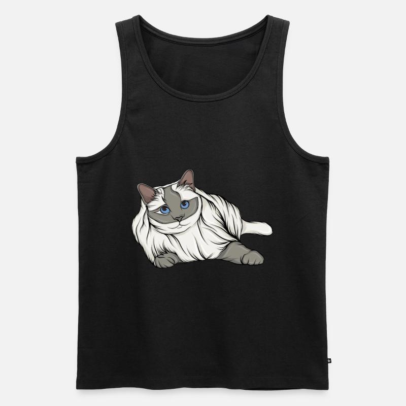 Katzendame - Männer Premium Bio Tank Top - Schwarz