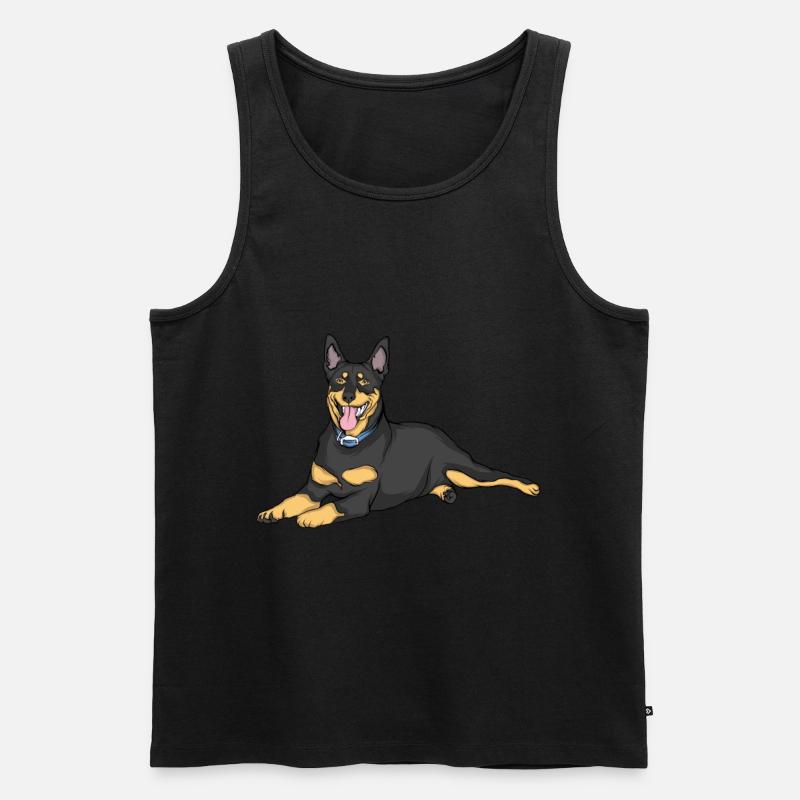 Dobermann Hund - Männer Premium Bio Tank Top - Schwarz