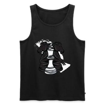Pièces d’échecs - Débardeur bio Premium Homme - noir - Devant - AI Model Male 178 light (178cm)