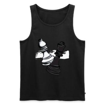 Dames de coureur d’échecs - Débardeur bio Premium Homme - noir - Devant - AI Model Male 178 light (178cm)