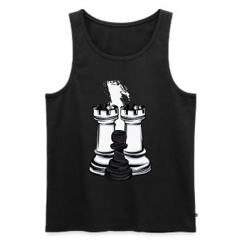 Schach Turm und Bauer - Männer Premium Bio Tank Top - Schwarz - Vorne - AI Model Male 178 light (178cm)