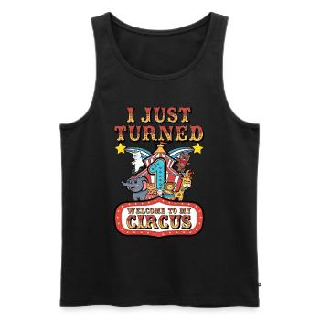 1. Geburtstag Kind - Männer Premium Bio Tank Top - Schwarz - Vorne - AI Model Male 178 light (178cm)