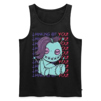 Gruseliger Voodoo Ich denke an dich! Gruseliges Ha - Männer Premium Bio Tank Top - Schwarz - Vorne - AI Model Male 178 light (178cm)